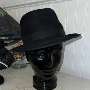 Vintage Beaver Black Fedora Hat size 7